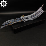 Game Butterfly Knife Heinlein Pattern Metal Balisong - Tophatter Daily Deals