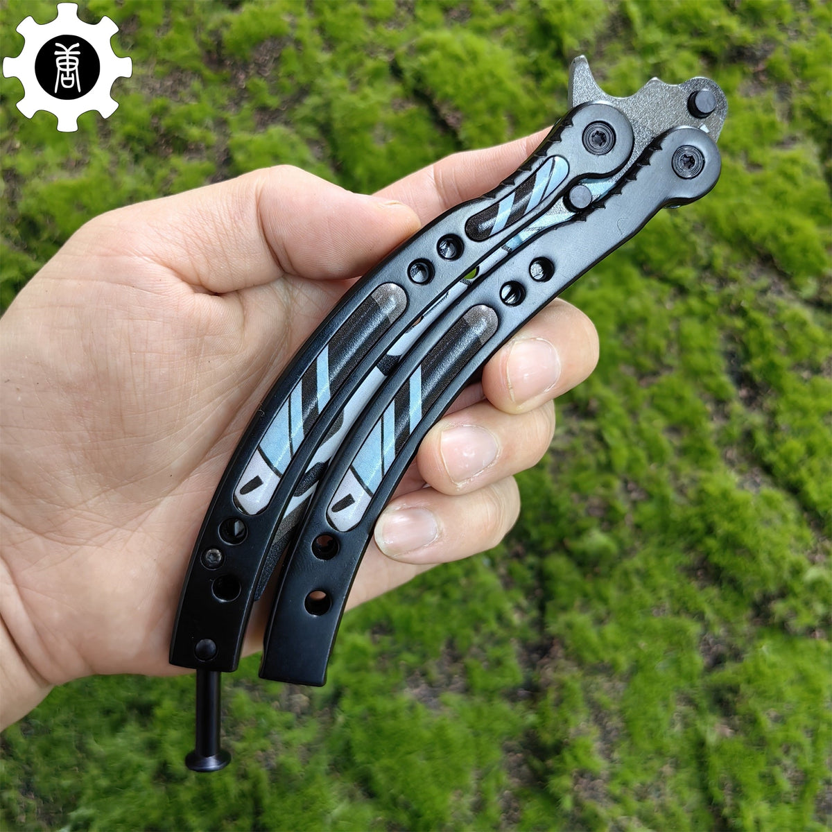 Metal Butterfly Knife Vulcan Pattern Balisong Game Prop - Tophatter Daily Deals