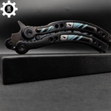 Metal Butterfly Knife Vulcan Pattern Balisong Game Prop - Tophatter Daily Deals