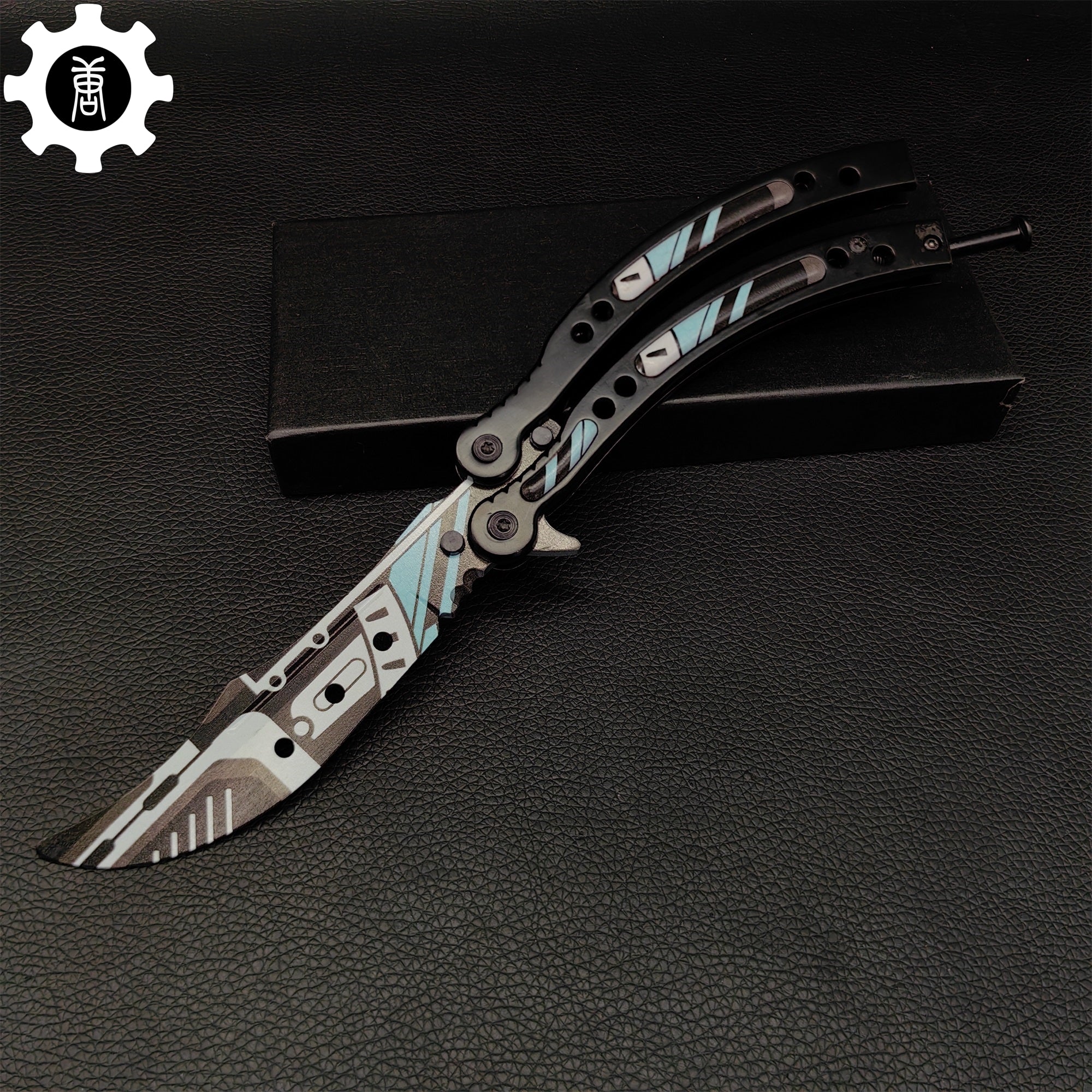 Metal Butterfly Knife Vulcan Pattern Balisong Game Prop - Tophatter Daily Deals