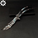 Metal Butterfly Knife Vulcan Pattern Balisong Game Prop - Tophatter Daily Deals