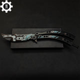 Metal Butterfly Knife Vulcan Pattern Balisong Game Prop - Tophatter Daily Deals