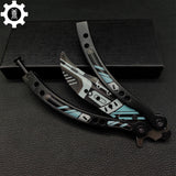 Metal Butterfly Knife Vulcan Pattern Balisong Game Prop - Tophatter Daily Deals