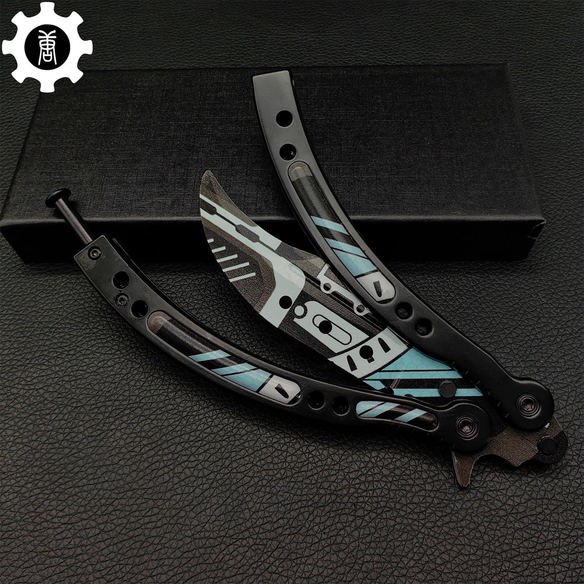 Metal Butterfly Knife Vulcan Pattern Balisong Game Prop - Tophatter Daily Deals