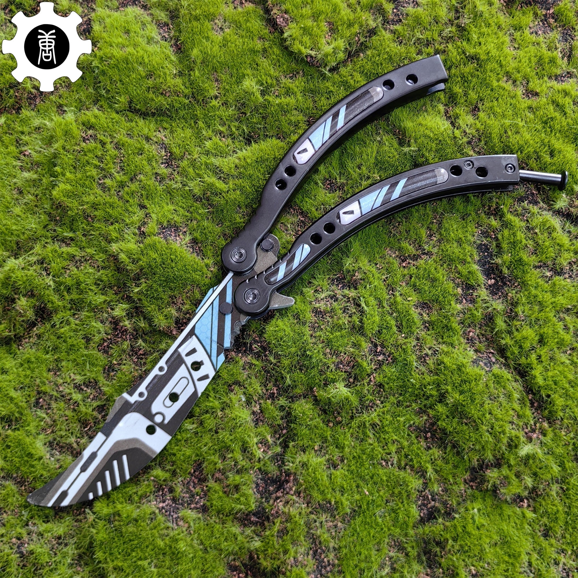 Metal Butterfly Knife Vulcan Pattern Balisong Game Prop - Tophatter Daily Deals