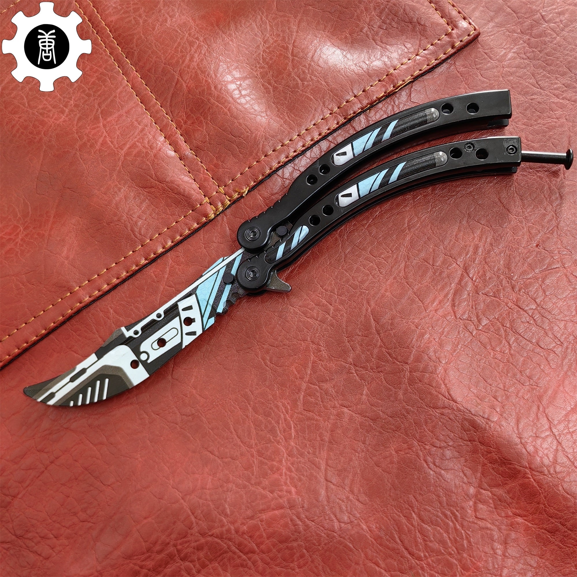Metal Butterfly Knife Vulcan Pattern Balisong Game Prop - Tophatter Daily Deals