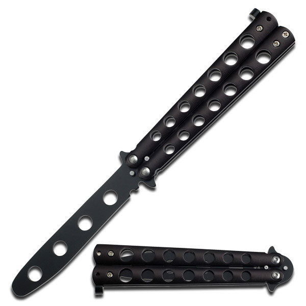 Cheap Butterfly Knife TRAINER Dull Practice Balisong - 3 colors Black Knife-Balisong - Tophatter Daily Deals