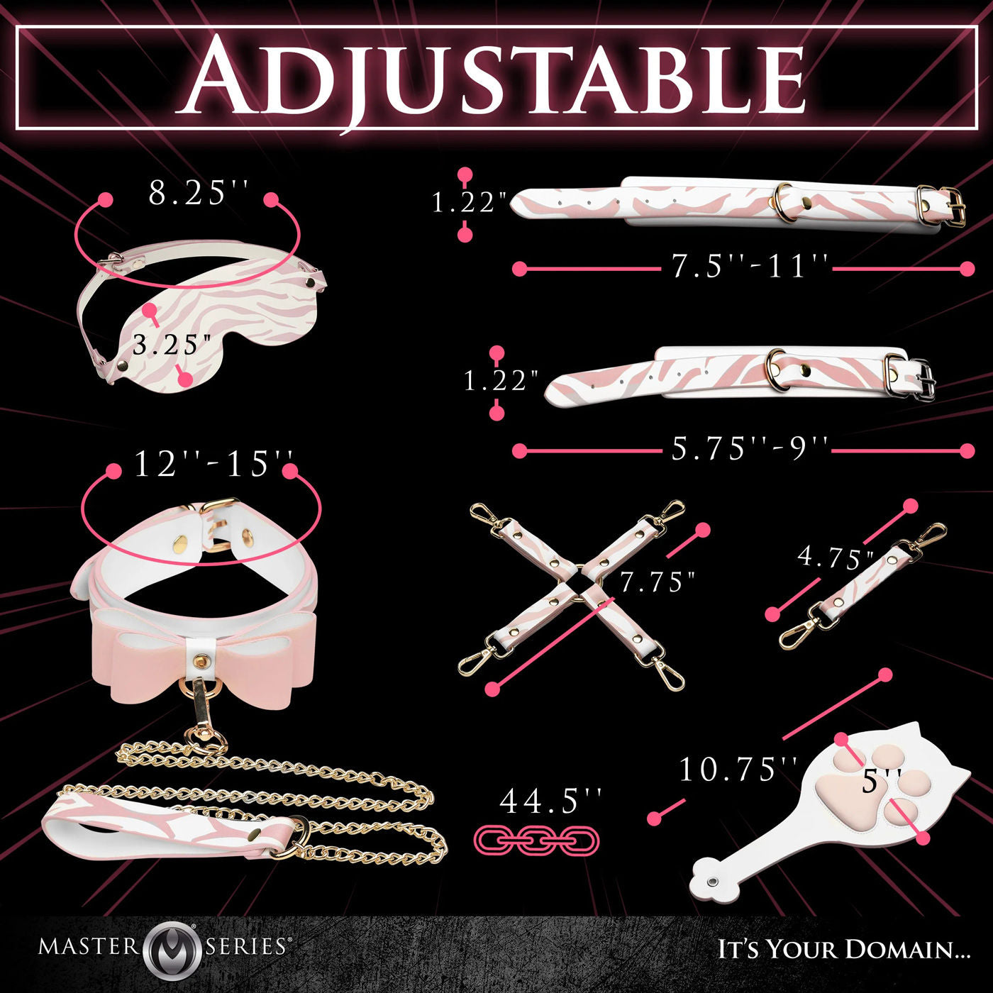 Pink Kitty Vegan Leather Bondage Set with Gold Rivet Details > Bondage Gear > Restraints - Tophatter Daily Deals