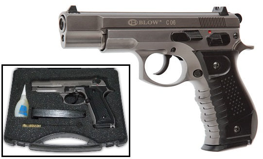 Blow C06 9MM Blank Firing Gun Fume Finish Starter Pistol Collectible Weapons - Tophatter Daily Deals