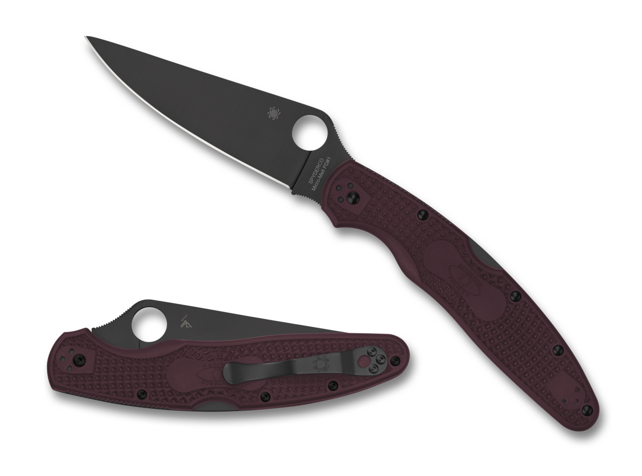 Spyderco Police 4 - Sprint Run - Burgundy FRN - CTS-PD#1 Blade - C07BGBKP4 - Wholesale Prices (Limited Deals)