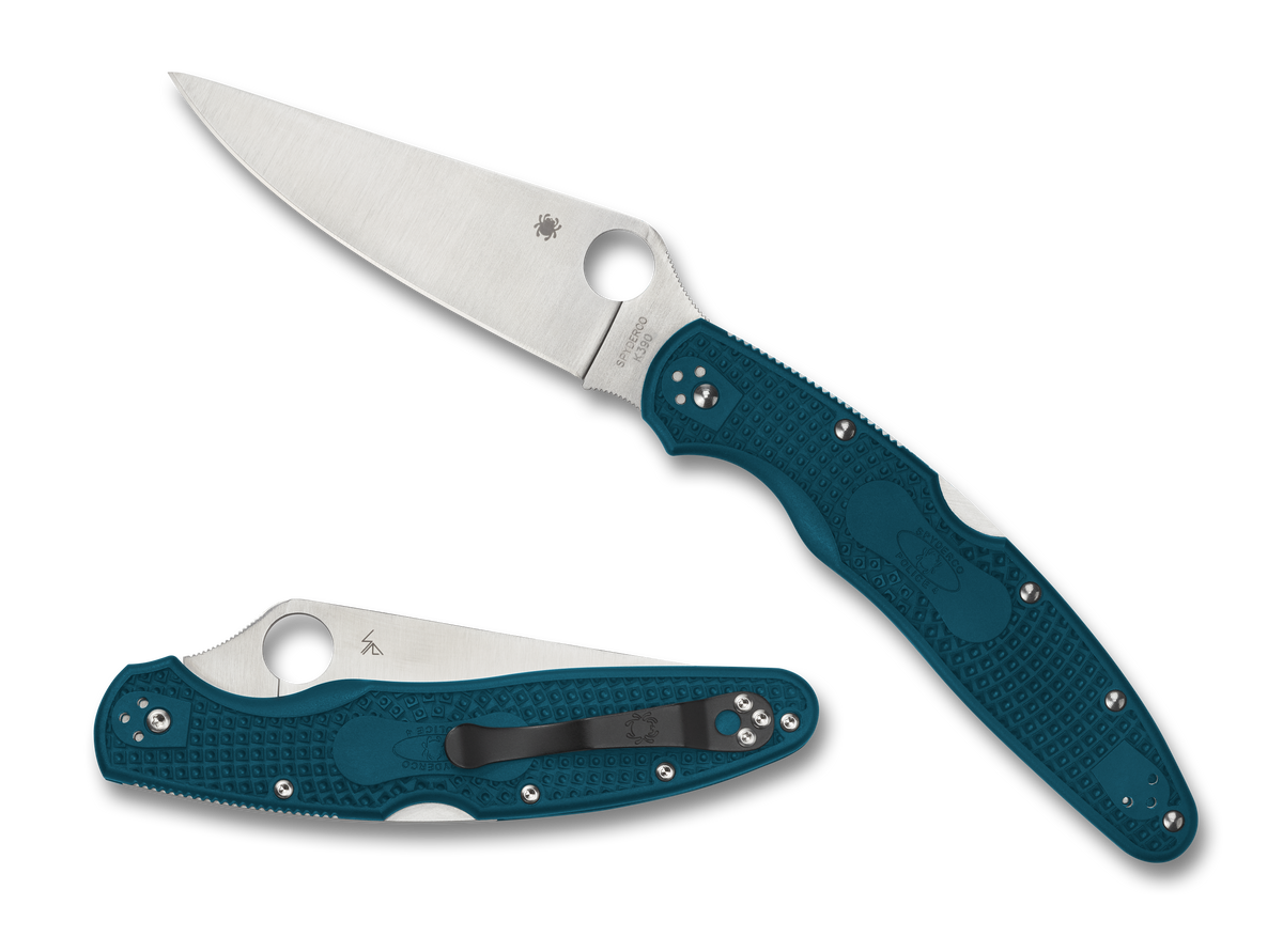 Spyderco Police 4 Lightweight - Blue FRN Handle - K390 Blade - C07FP4K390 Knives - Tophatter Daily Deals