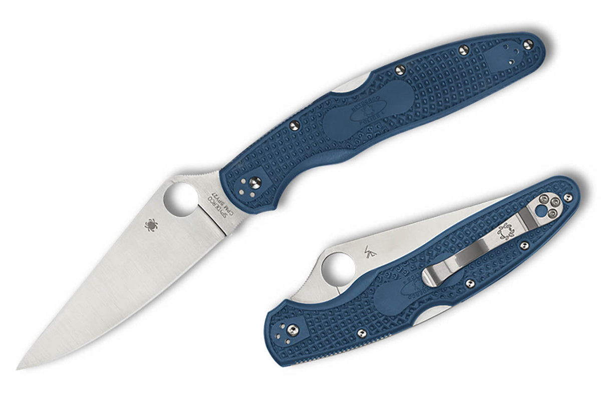 Spyderco Police 4 Lightweight - Cobalt Blue FRN - SPY27 Blade - C07PCBL4 Folding Knives - Tophatter Daily Deals