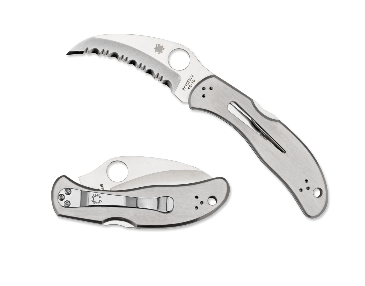 Spyderco Harpy - Stainless Handle - VG-10 Blade - C08S Knives - Tophatter Daily Deals