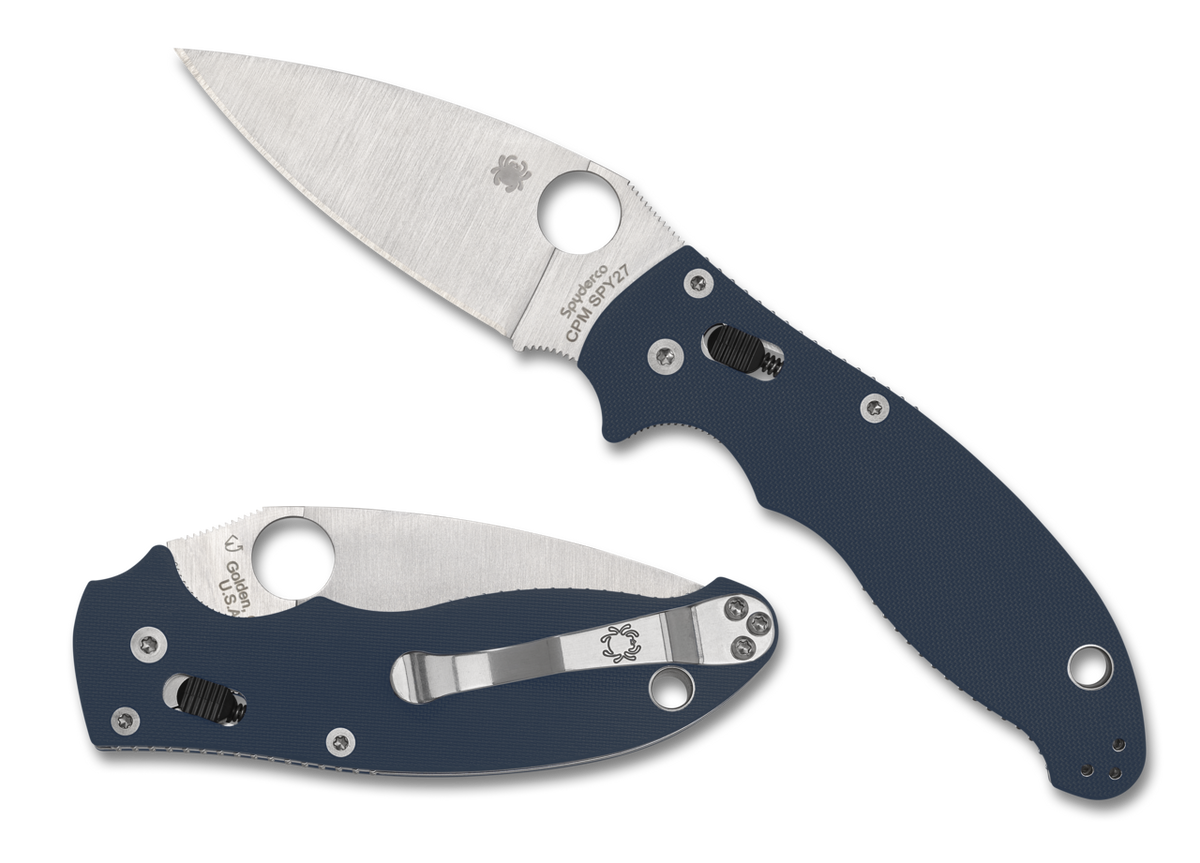 Spyderco Manix 2 - Cobalt Blue G10 - CPM-SPY27 - C101GPCBL2 Folding Knives - Tophatter Daily Deals