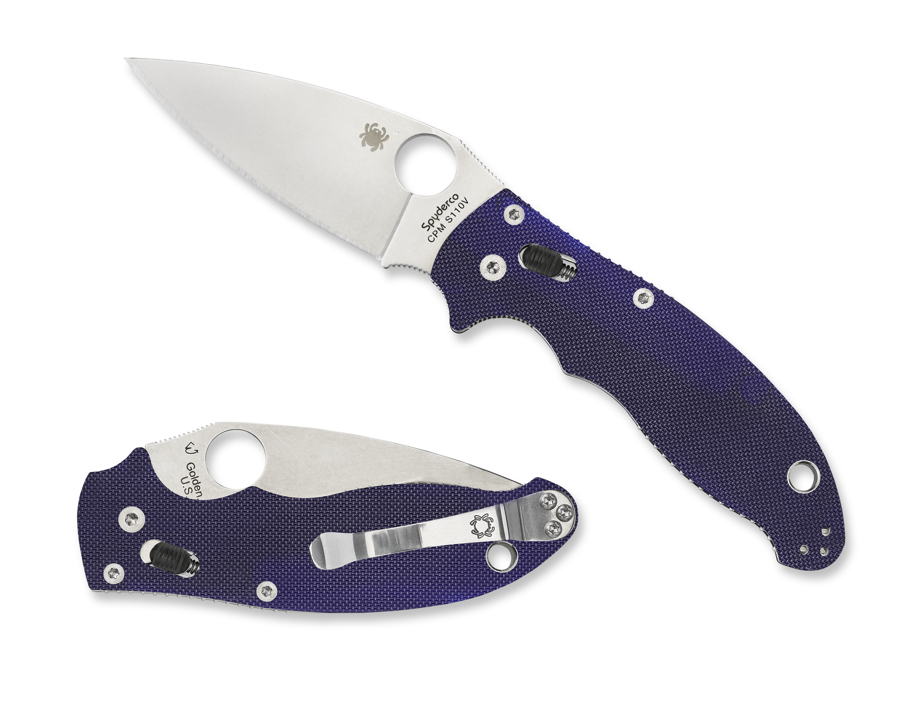 Spyderco Manix 2 - Dark Blue G-10 - CPM-S110V Steel - C101GPDBL2 Knives - Tophatter Daily Deals