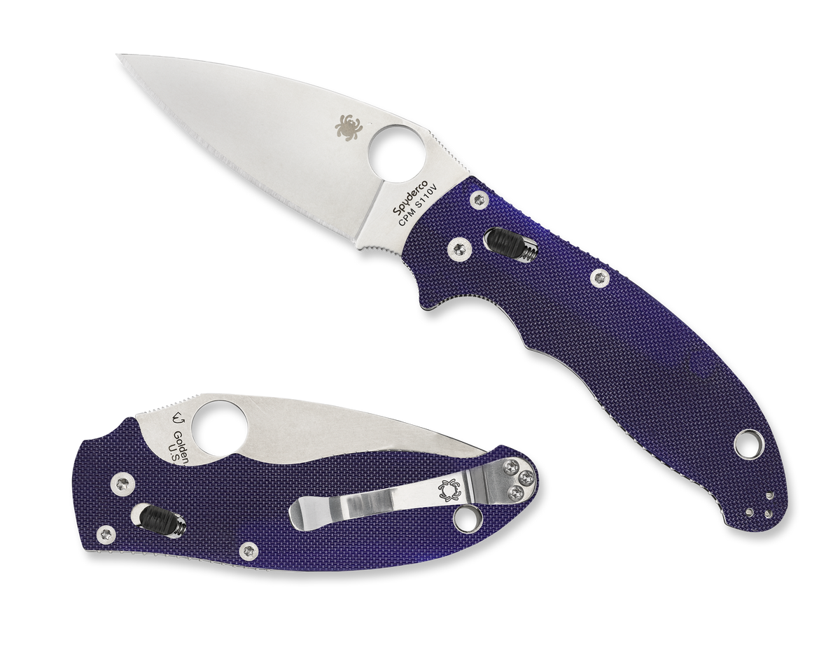Spyderco Manix 2 - Dark Blue G-10 - CPM-S110V Steel - C101GPDBL2 Knives - Tophatter Daily Deals