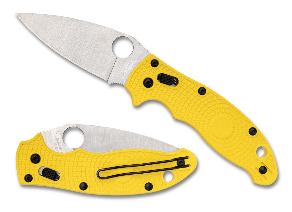 Spyderco Manix 2 Lightweight Salt - Yellow Lightweight FRCP - CPM MagnaCut - C101PYL2 Knives - Tophatter Daily Deals