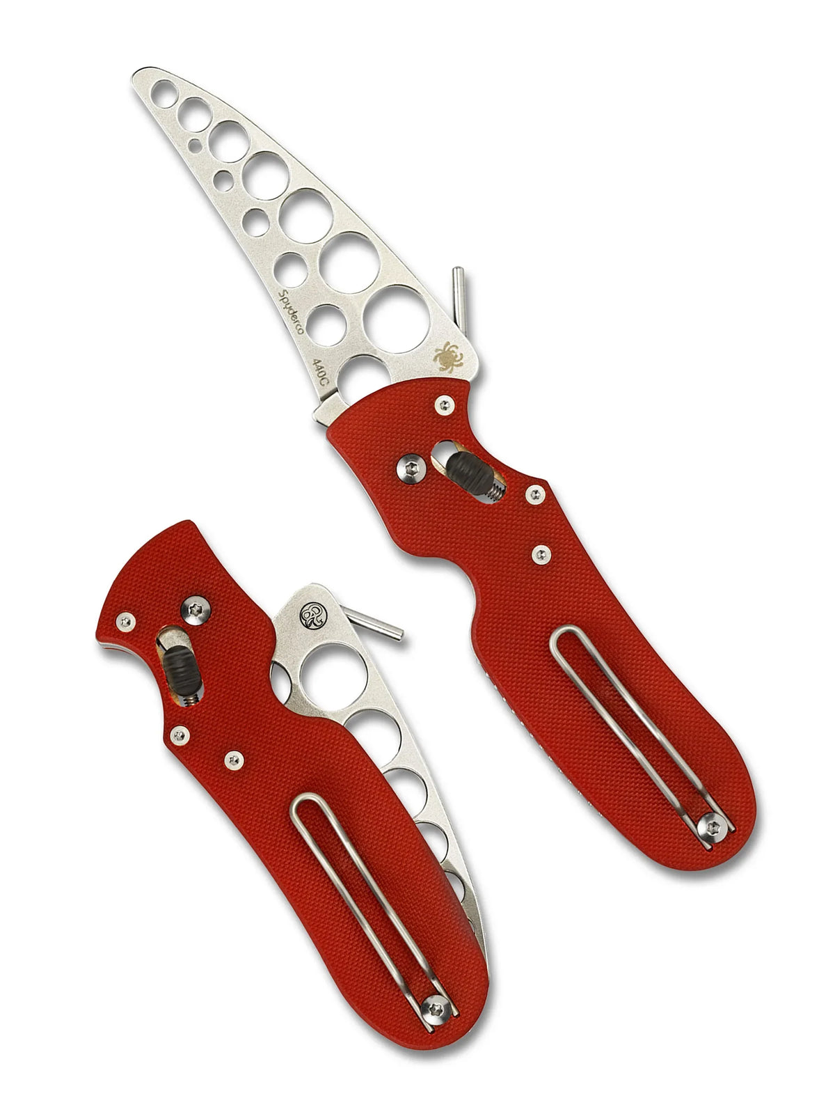Spyderco P'Kal Trainer - Red G-10 Handle - 440C Unsharpened Blade - C103TR Folding Knives - Tophatter Daily Deals