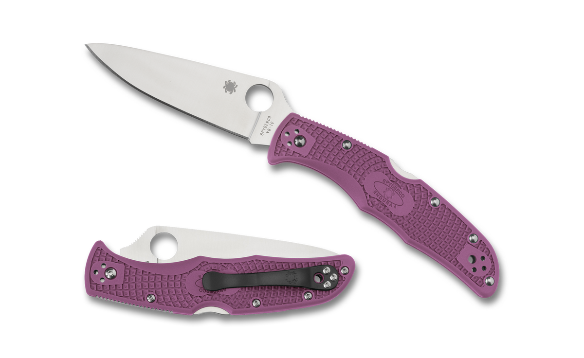 Spyderco Endura 4 - Purple FRN Handle - C10FPPR Knives - Tophatter Daily Deals