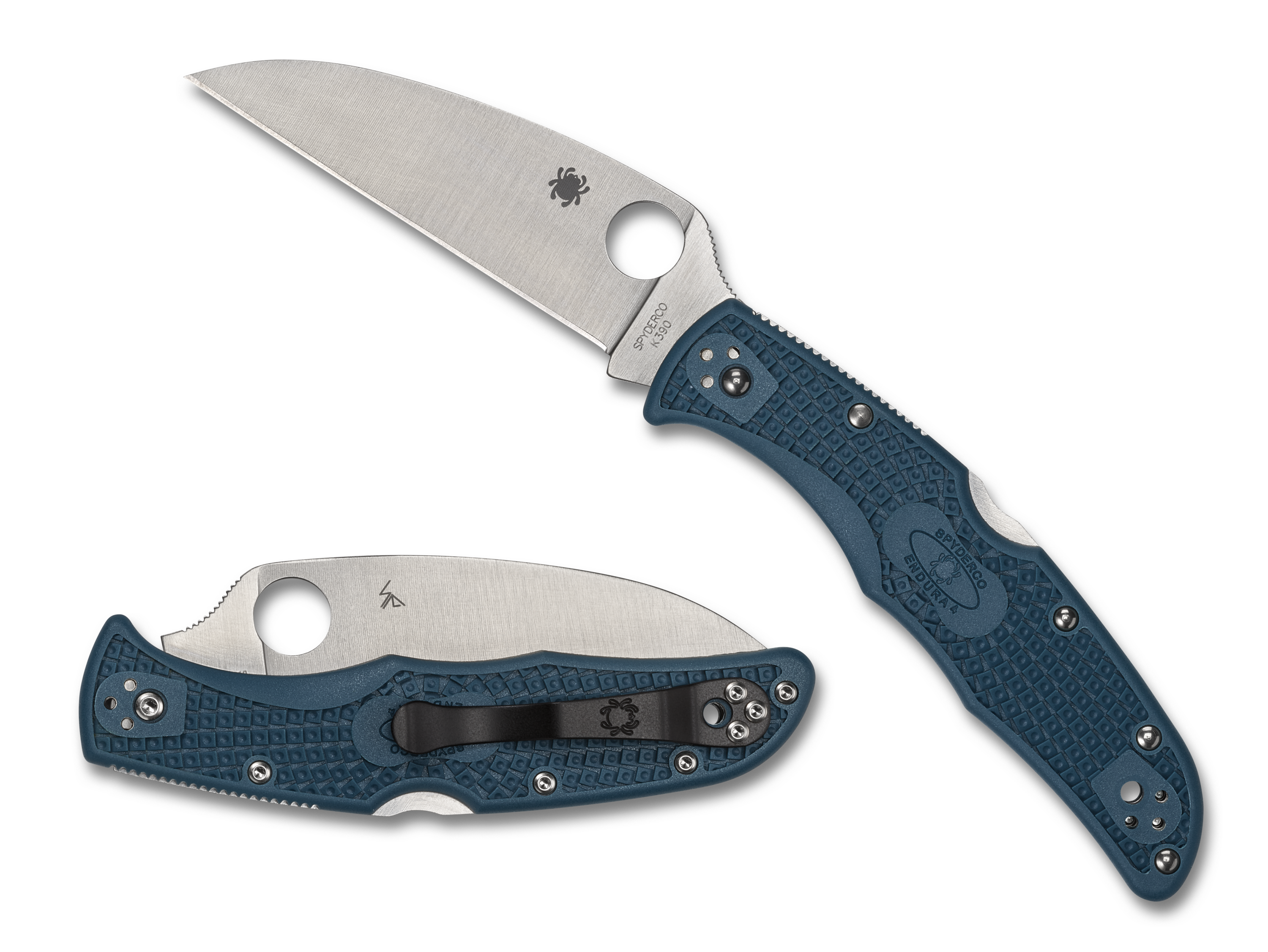 Spyderco Endura 4 - Plain K390 Wharncliffe Blade - Blue FRN - C10FPWK390 - CLOSEOUT Knives - Tophatter Daily Deals