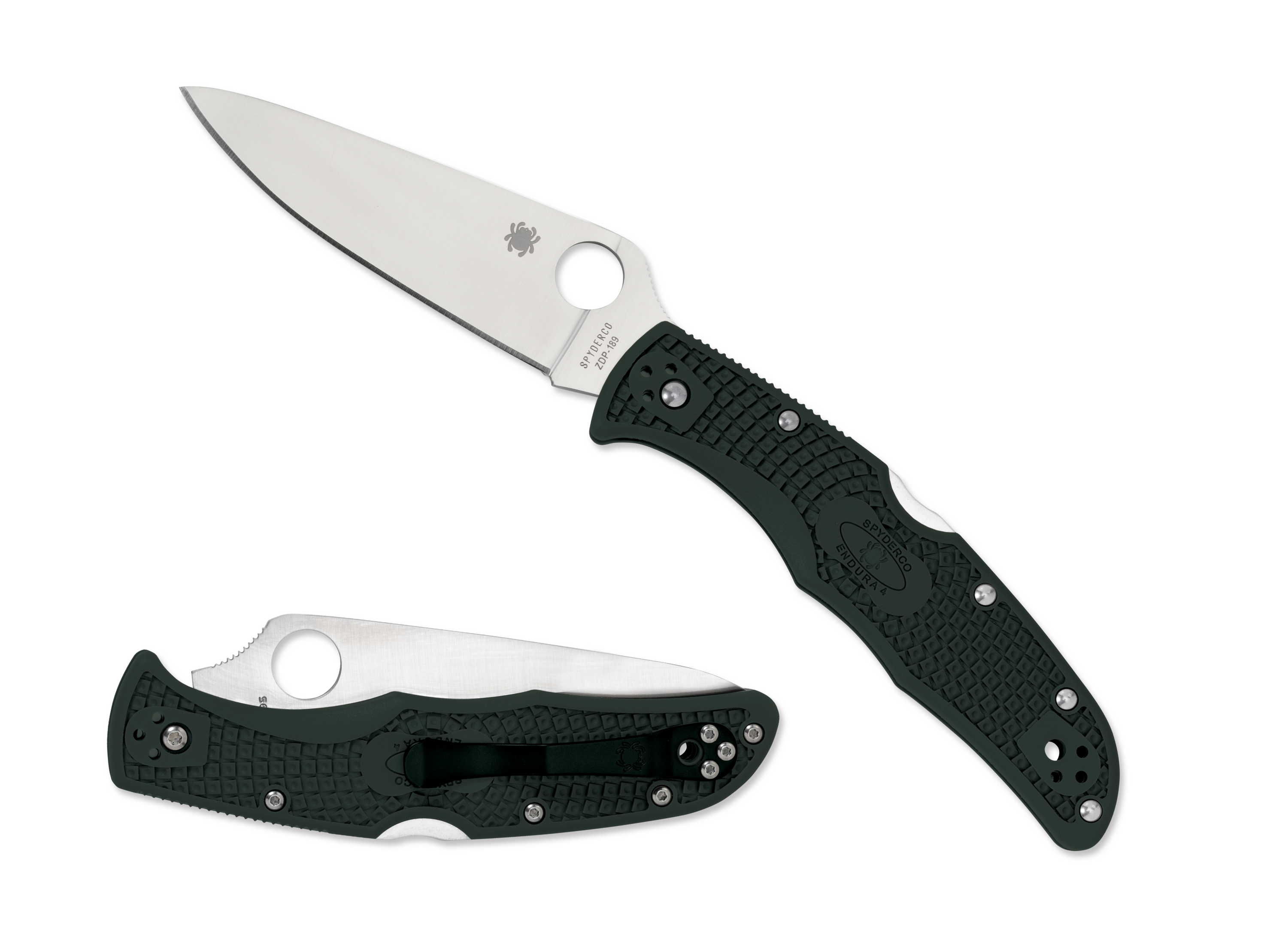 Spyderco Endura 4 - ZDP-189 - British Racing Green FRN Handle - C10PGRE Knives - Tophatter Daily Deals