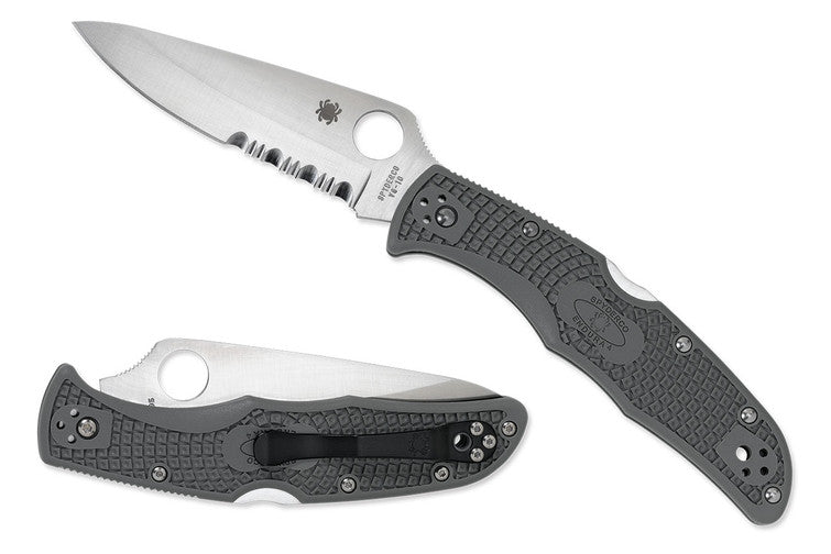 Spyderco Endura 4 - Foliage Green Handles - Partially Serrated VG10 Blade - C10PSFG Folding Knives - Tophatter Daily Deals