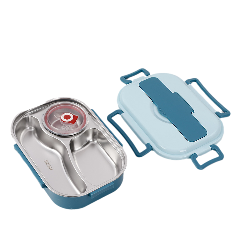Thermal Lunch Box Stainless Steel Divided Bento Leakproof Blue - Tophatter Daily Deals