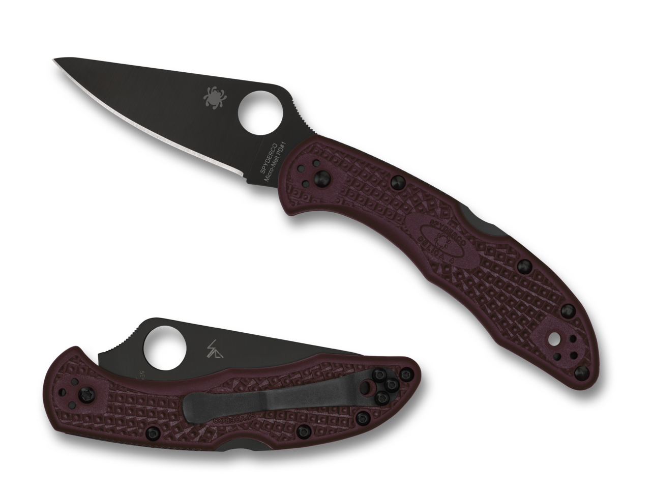 Spyderco Delica 4 - Sprint Run - Burgundy FRN - CTS-PD#1 Blade - C11BGBKP - Wholesale Prices (Limited Deals)