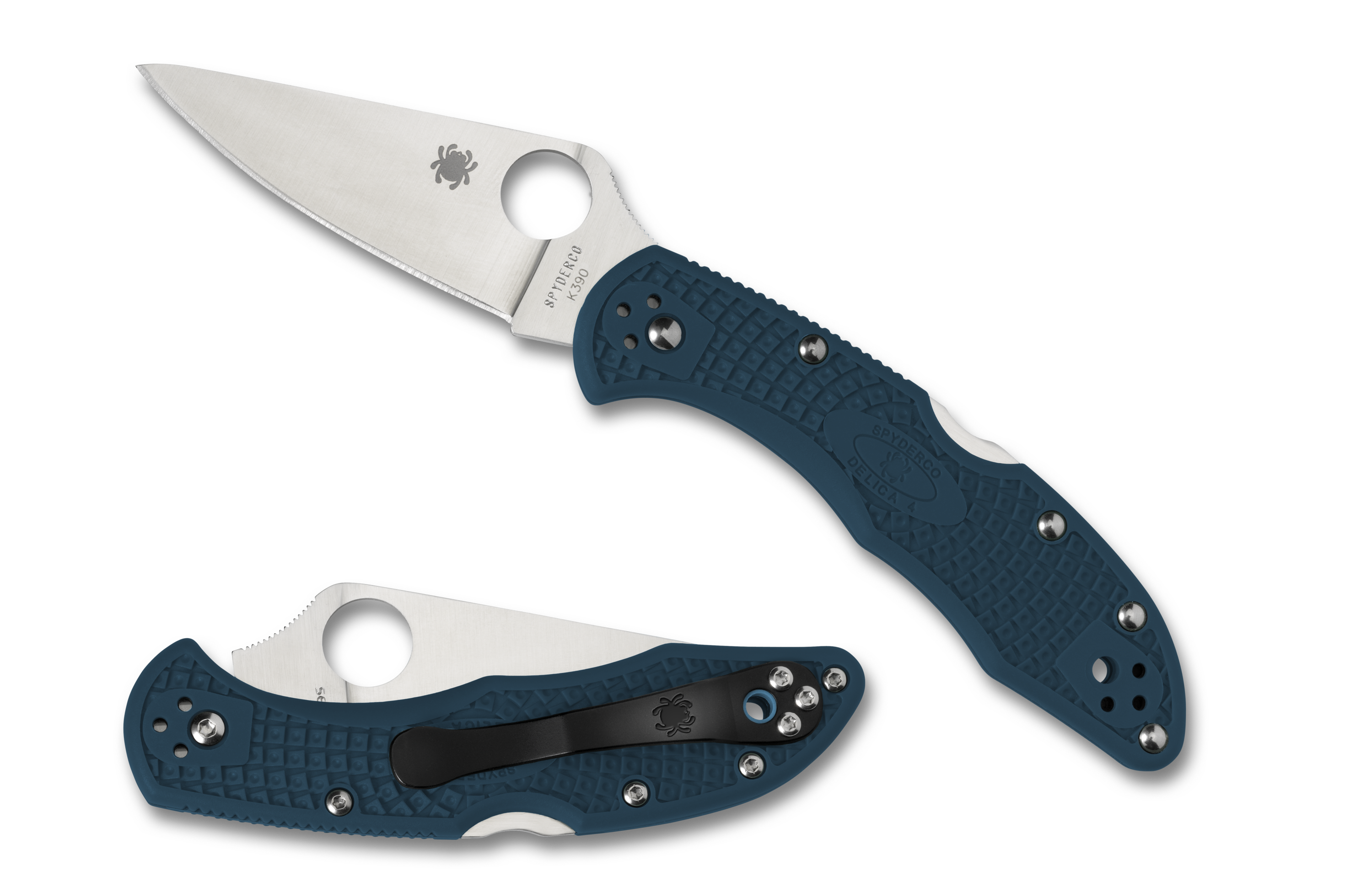 Spyderco Delica 4 - Plain K390 Blade - Blue FRN Handle - C11FPK390 Folding Knives - Tophatter Daily Deals