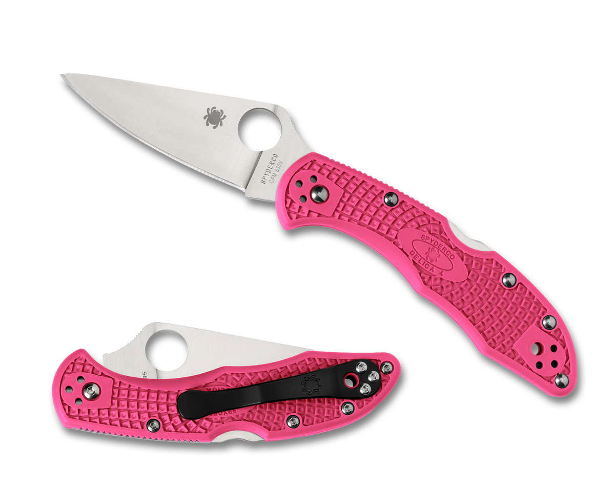 Spyderco Delica 4 - CPM-S30V - Pink FRN - C11FPPNS30V Knives - Tophatter Daily Deals