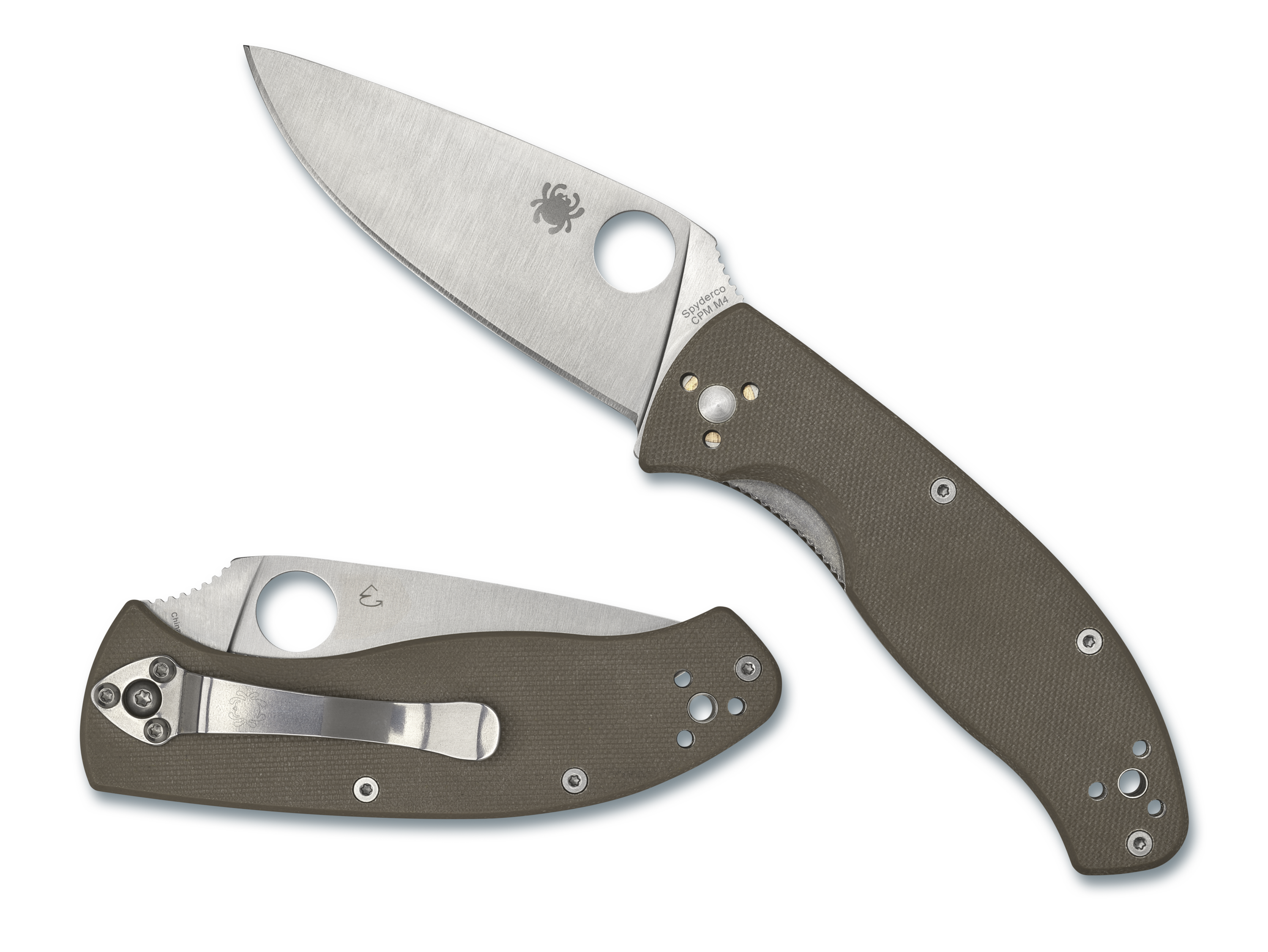 Spyderco Tenacious - Plain Edge CPM-M4 - Brown G10 - C122GBNM4P Knives - Tophatter Daily Deals