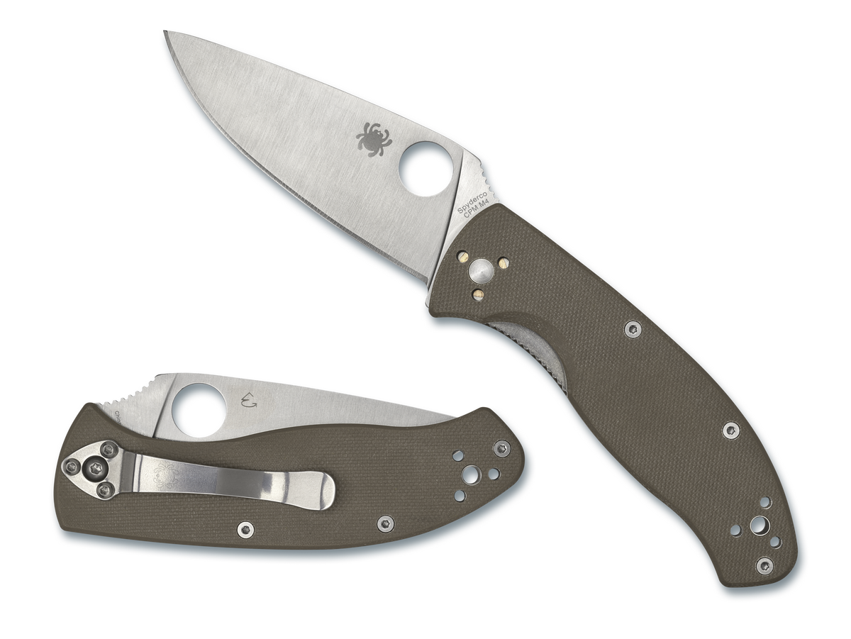 Spyderco Tenacious - Plain Edge CPM-M4 - Brown G10 - C122GBNM4P Knives - Tophatter Daily Deals