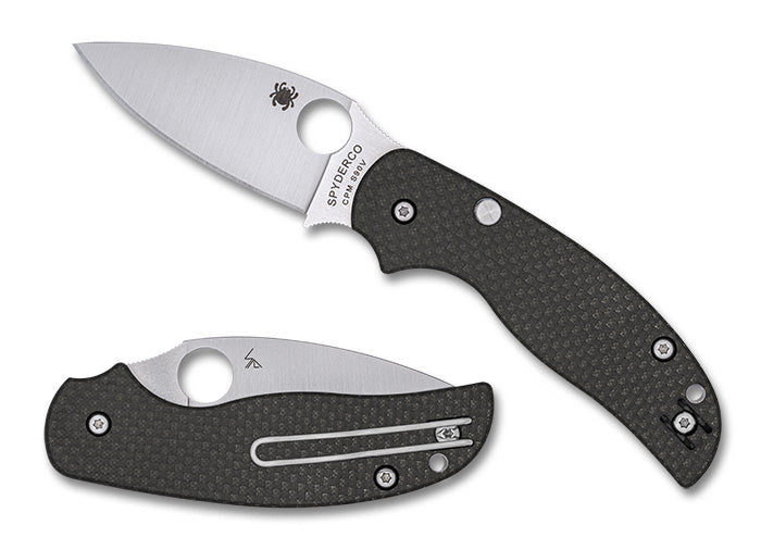 Spyderco Sage 6 - Sprint Run - Carbon Fiber Handle - Button Lock - CPM-S90V Steel - C123CFBCLS90VP Knives - Tophatter Daily Deals