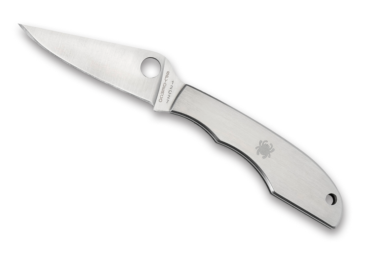 Spyderco GrassHopper - Stainless Handle - Plain Edge - C138P Knives - Tophatter Daily Deals