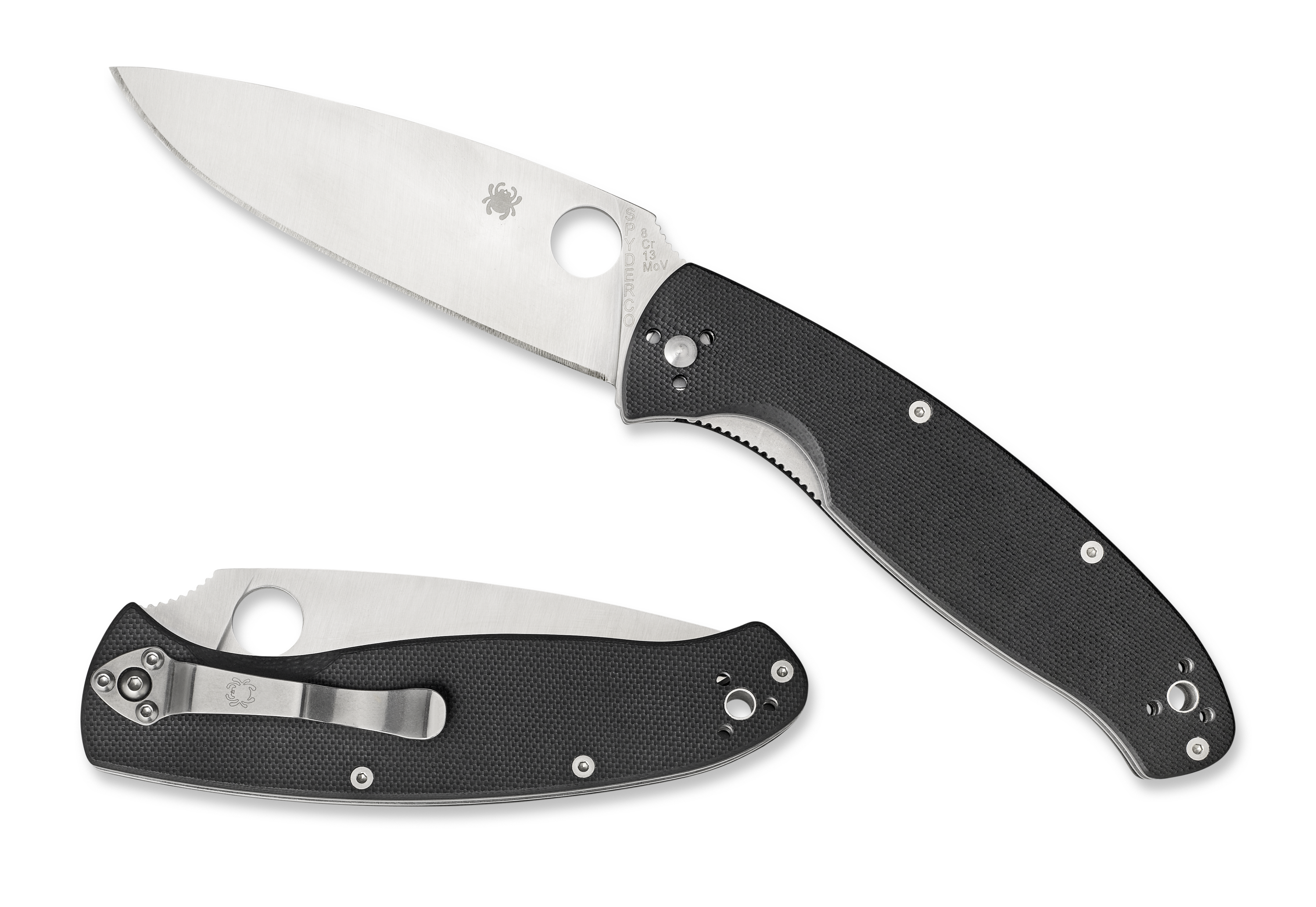 Spyderco Resilience - Black G10 Handle - Plain Edge - C142GP Knives - Tophatter Daily Deals