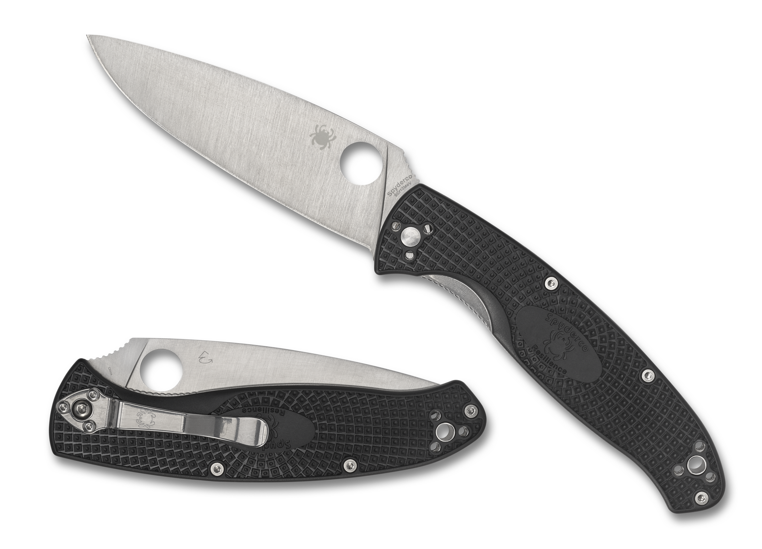 Spyderco Resilience - Black FRN Handle - Plain Edge - C142PBK Knives - Tophatter Daily Deals