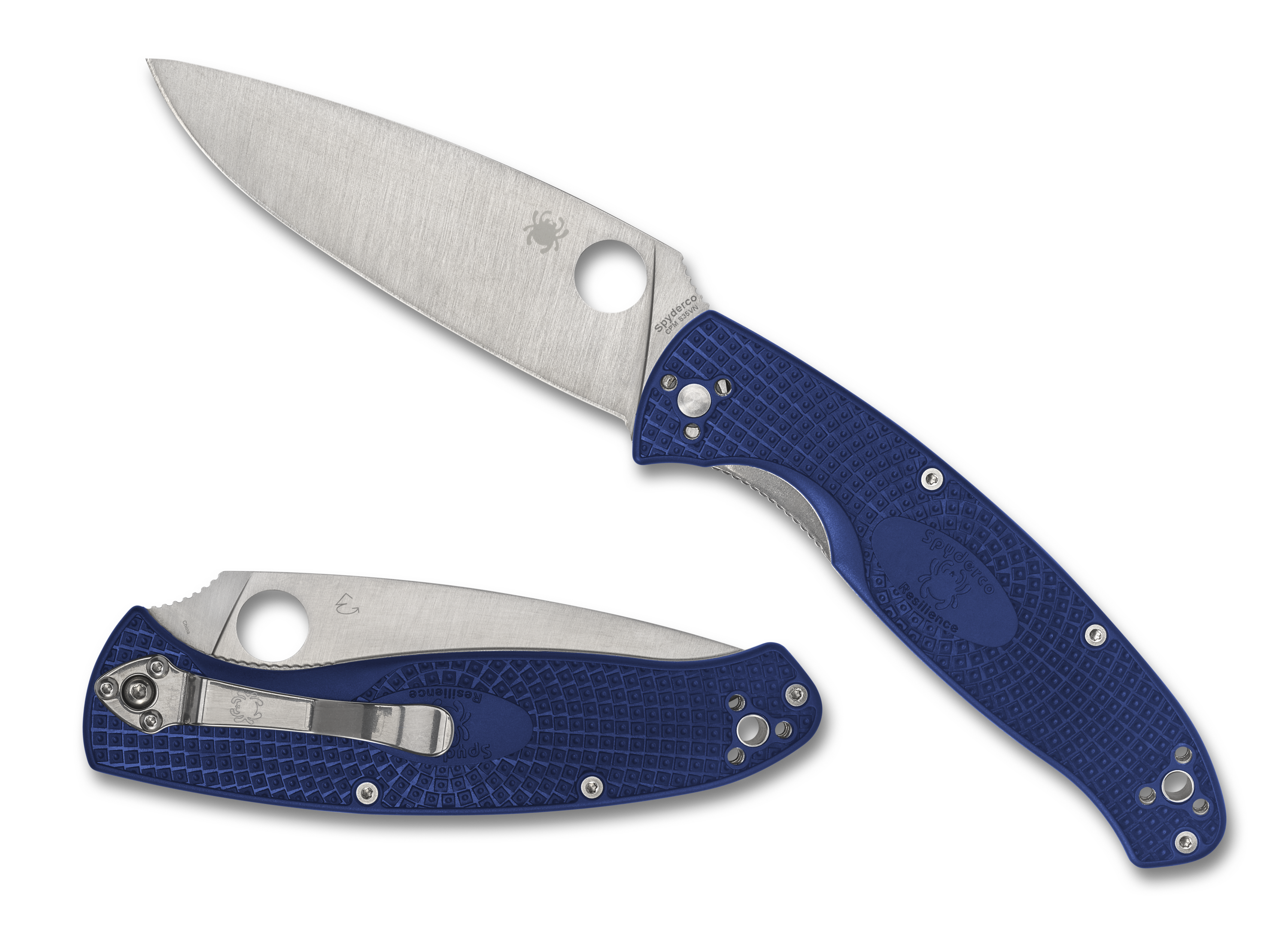Spyderco Resilience - Blue FRN Handle - Plain Edge CPM-S35VN Blade - C142PBL Knives - Tophatter Daily Deals