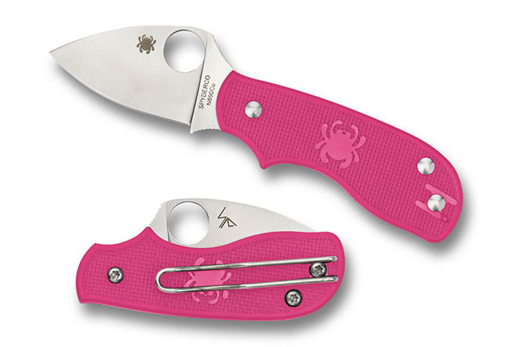 Spyderco Squeak - Pink FRN Handles - N690OCO Blade - C154PPN Folding Knives - Tophatter Daily Deals