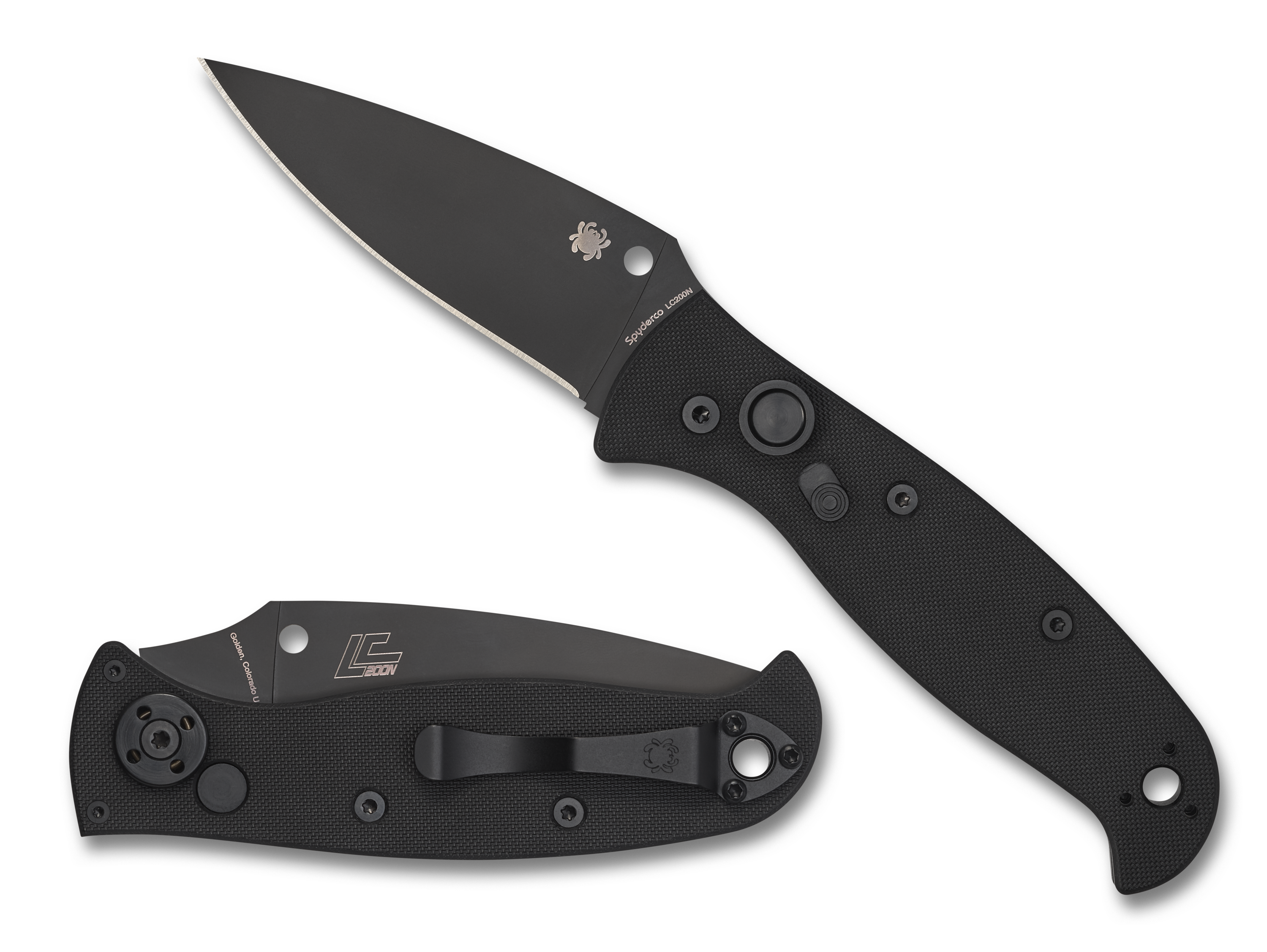 Spyderco Autonomy 2 - Automatic - Black G10 - DLC Plain Edge LC200N Blade - C165GPBBK2 Automatic Knives - Tophatter Daily Deals