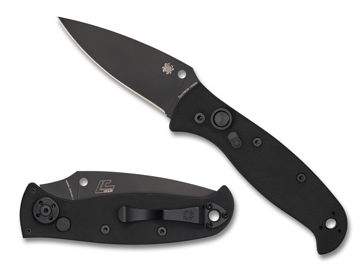 Spyderco Autonomy 2 - Automatic - Black G10 - DLC Plain Edge LC200N Blade - C165GPBBK2 Automatic Knives - Tophatter Daily Deals