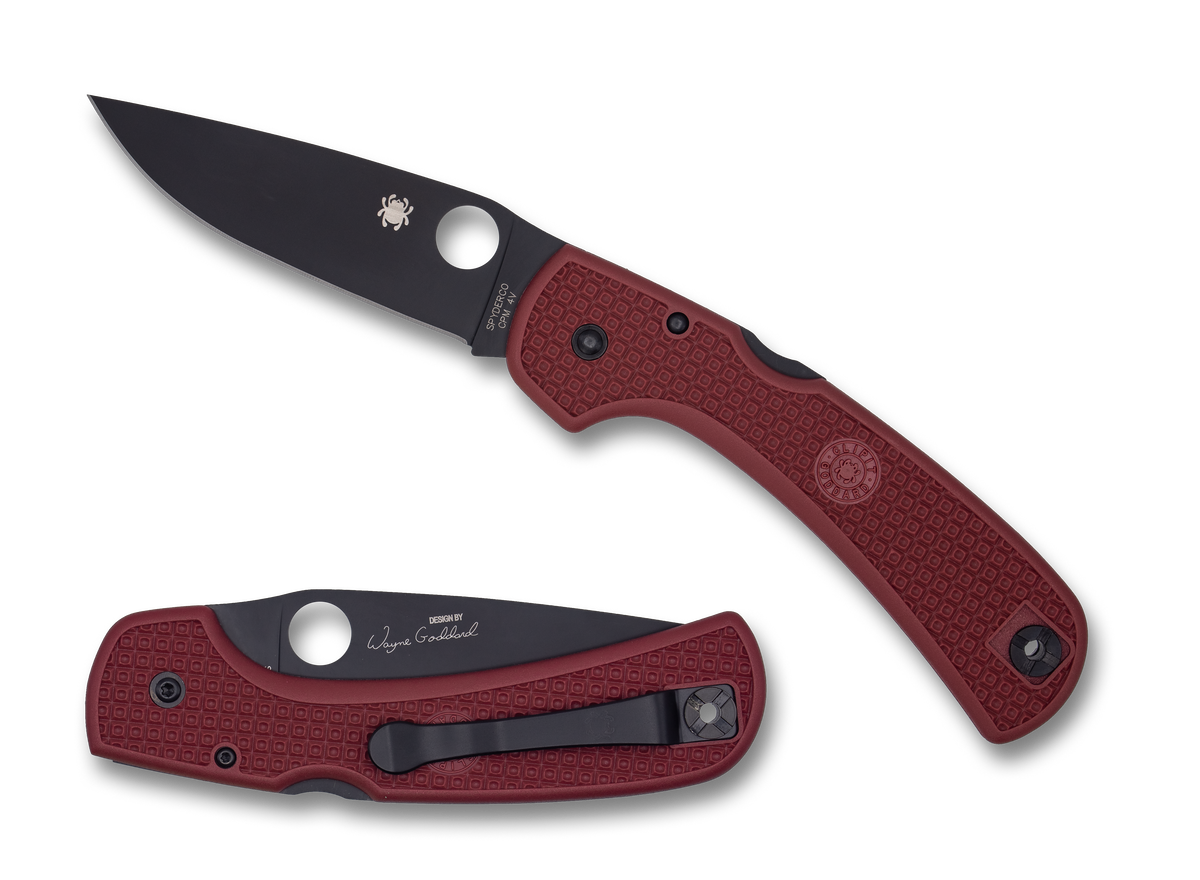 Spyderco Goddard - Red FRN - Black CPM-4V Blade - St. Nick's Knives Exclusive - C16FPRDBK Knives - Tophatter Daily Deals