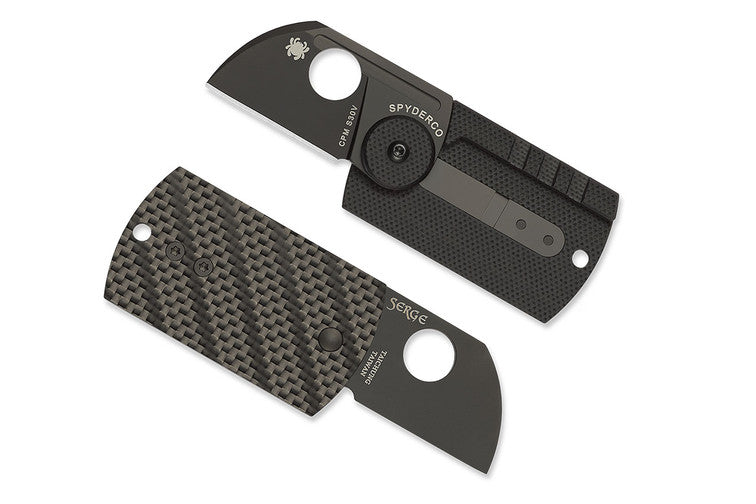 Spyderco Panchenko Dog Tag Folder - Carbon Fiber/G-10 - S30V Blade - C188CFBBKP Folding Knives - Tophatter Daily Deals