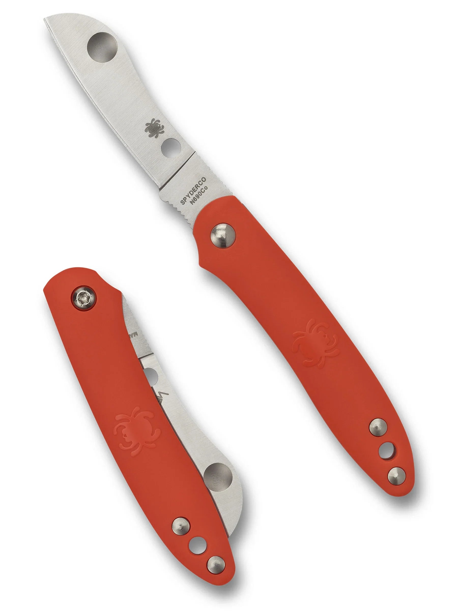 Spyderco Roadie Slipjoint - Orange FRN Handles - N690Co Plain Sheepsfoot Blade - C189POR Folding Knives - Tophatter Daily Deals