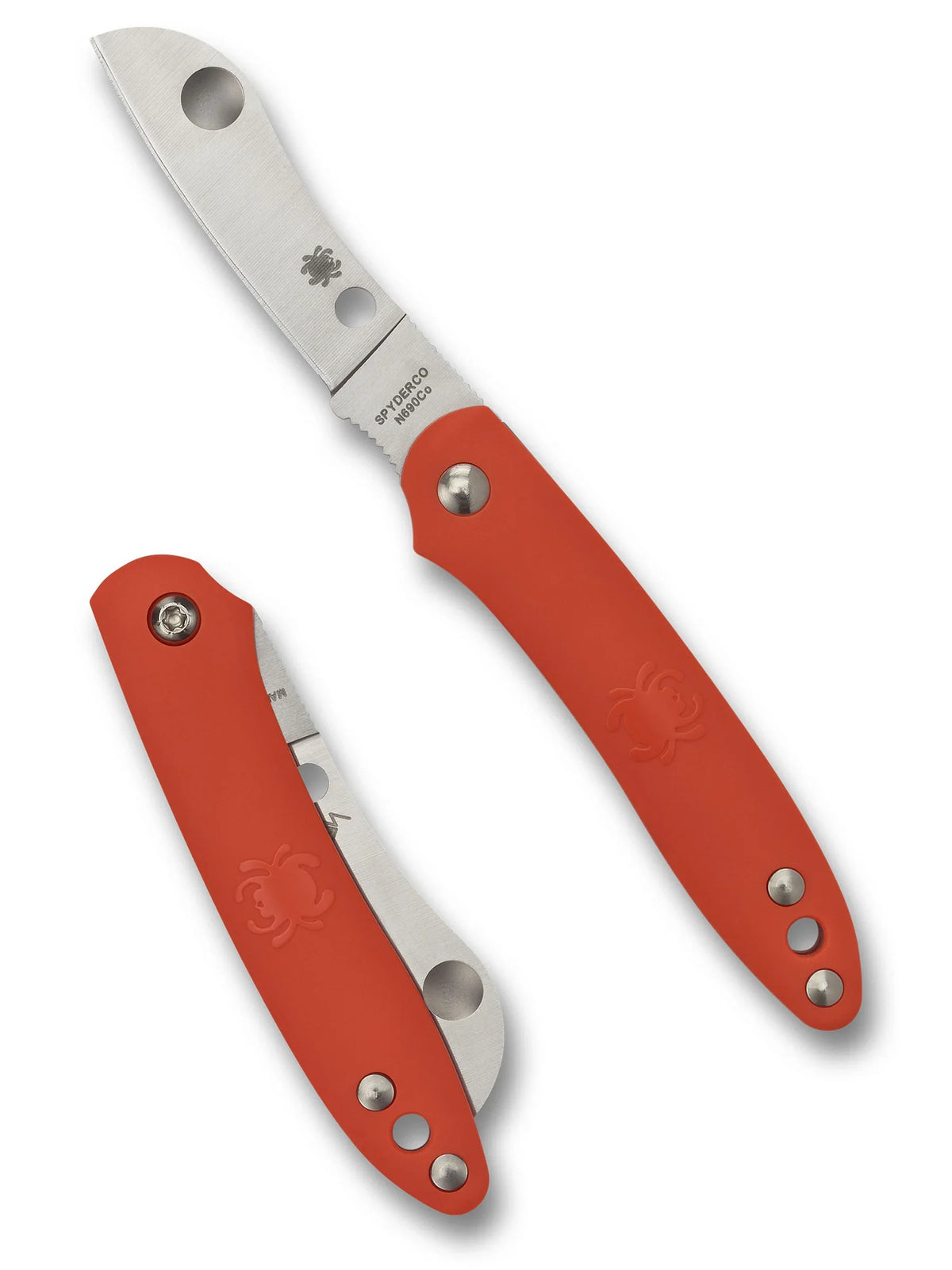 Spyderco Roadie Slipjoint - Orange FRN Handles - N690Co Plain Sheepsfoot Blade - C189POR Folding Knives - Tophatter Daily Deals