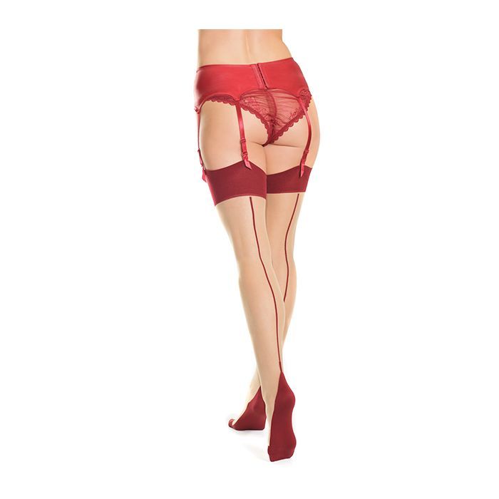 Cuban Heel & Sheer Thigh High w/Back Seam - Tophatter Daily Deals
