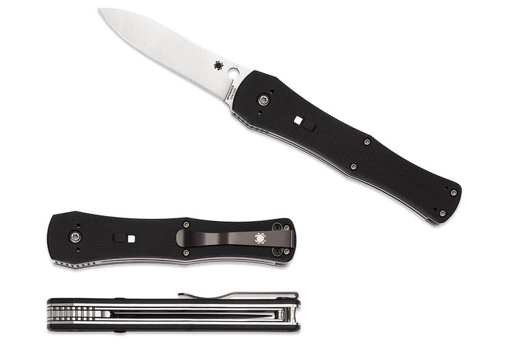 Spyderco Janisong - Black G-10 Handles - S30V Satin Spear Point Blade - C191GP Folding Knives - Tophatter Daily Deals