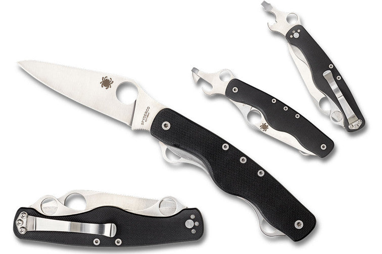 Spyderco ClipiTool Standard - Black G10 Handles - Multi-Function Folder - C208GP Multi-Tool - Tophatter Daily Deals