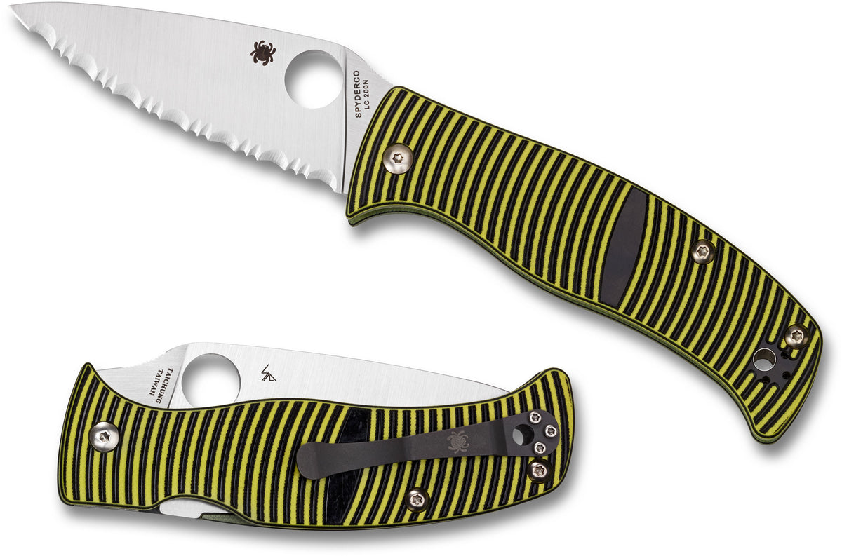 Spyderco Caribbean - Black/Yellow G10 - SpyderEdge LC200N - C217GS Knives - Tophatter Daily Deals