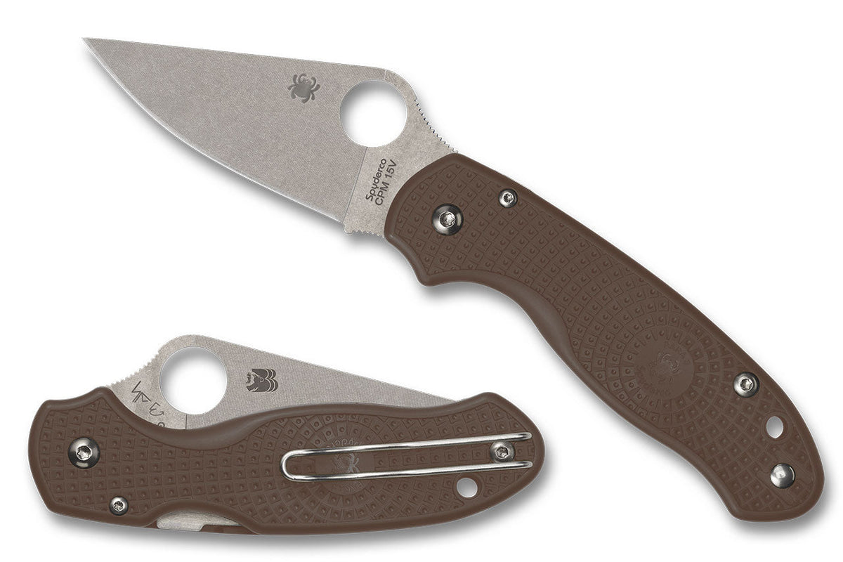 Spyderco Para 3 Lightweight - CPM-15V Steel - Brown FRN - Sprint Run- C223PBN15V Knives - Tophatter Daily Deals