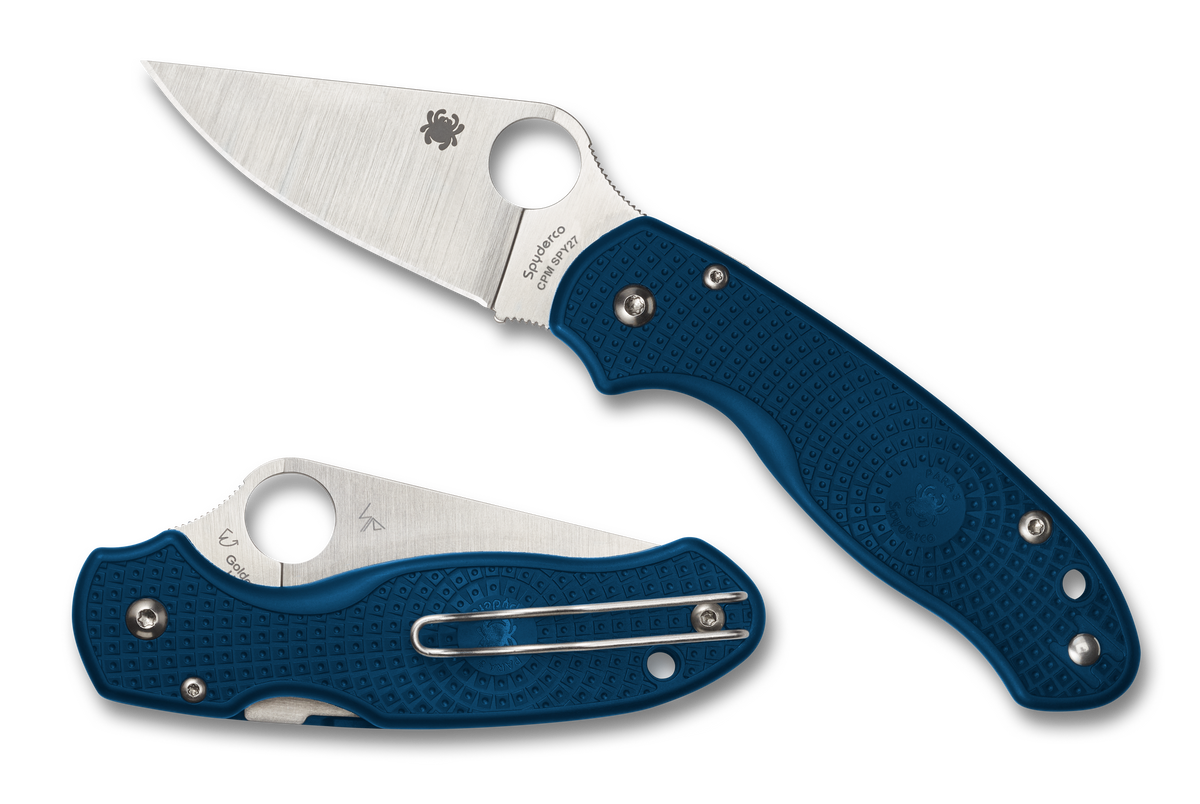 Spyderco Para 3 Lightweight - CPM-SPY27 Blade - Blue FRN Handle - C223PCBL Knives - Tophatter Daily Deals